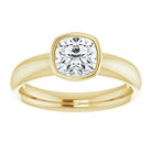 14K yellow gold 1 CT Cushion Bezel-Set Solitaire Engagement Ring Setting