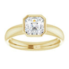 14K yellow gold 1 1/2 CT Asscher Bezel-Set Solitaire Engagement Ring Setting