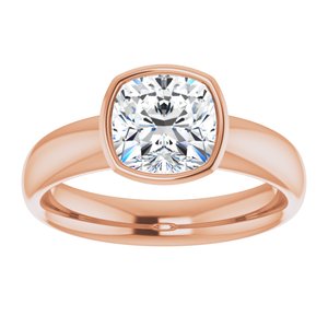 14K rose gold 2CT Cushion Bezel-Set Solitaire Engagement Ring Setting variant--Cushion variant--2CT variant--14K-rose-gold