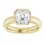 14K yellow gold 2CT Asscher Bezel-Set Solitaire Engagement Ring Setting variant--Asscher variant--2CT variant--14K-yellow-gold