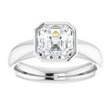 14K white gold 2CT Asscher Bezel-Set Solitaire Engagement Ring Setting variant--Asscher variant--2CT variant--14K-white-gold