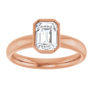14K rose gold 1CT Emerald Bezel-Set Solitaire Engagement Ring Setting variant--Emerald variant--1CT variant--14K-rose-gold