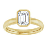 14K yellow gold 1CT Emerald Bezel-Set Solitaire Engagement Ring Setting variant--Emerald variant--1CT variant--14K-yellow-gold