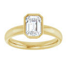 14K yellow gold 1 CT Emerald Bezel-Set Solitaire Engagement Ring Setting