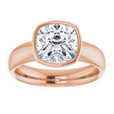 14K rose gold 3CT Cushion Bezel-Set Solitaire Engagement Ring Setting variant--Cushion variant--3CT variant--14K-rose-gold