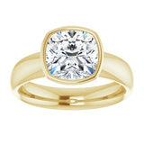 14K yellow gold 3CT Cushion Bezel-Set Solitaire Engagement Ring Setting variant--Cushion variant--3CT variant--14K-yellow-gold
