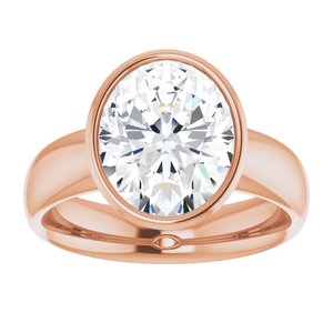 14K rose gold 5CT Oval Bezel-Set Solitaire Engagement Ring Setting variant--Oval variant--5CT variant--14K-rose-gold
