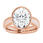 14K rose gold 5 CT Oval Bezel-Set Solitaire Engagement Ring Setting