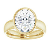 14K yellow gold 5CT Oval Bezel-Set Solitaire Engagement Ring Setting variant--Oval variant--5CT variant--14K-yellow-gold