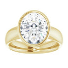 14K yellow gold 5 CT Oval Bezel-Set Solitaire Engagement Ring Setting