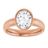 14K rose gold 1.5CT Oval Bezel-Set Solitaire Engagement Ring Setting/2-CT.5CT variant--Oval variant--1.5CT variant--14K-rose-gold
