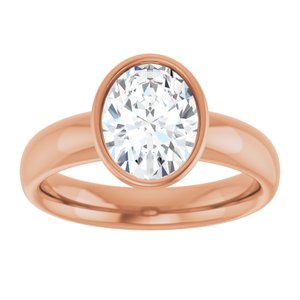 14K rose gold 1.5CT Oval Bezel-Set Solitaire Engagement Ring Setting/2-CT.5CT variant--Oval variant--1.5CT variant--14K-rose-gold