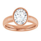 14K rose gold 1 1/2 CT Oval Bezel-Set Solitaire Engagement Ring Setting