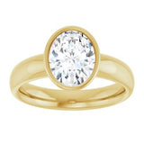14K yellow gold 1.5CT Oval Bezel-Set Solitaire Engagement Ring Setting/2-CT.5CT variant--Oval variant--1.5CT variant--14K-yellow-gold