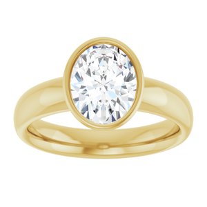 14K yellow gold 1.5CT Oval Bezel-Set Solitaire Engagement Ring Setting/2-CT.5CT variant--Oval variant--1.5CT variant--14K-yellow-gold