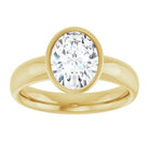 14K yellow gold 1 1/2 CT Oval Bezel-Set Solitaire Engagement Ring Setting