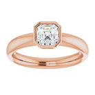 14K rose gold 1 CT Asscher Bezel-Set Solitaire Engagement Ring Setting