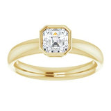14K yellow gold 1CT Asscher Bezel-Set Solitaire Engagement Ring Setting variant--Asscher variant--1CT variant--14K-yellow-gold