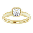 14K yellow gold 1 CT Asscher Bezel-Set Solitaire Engagement Ring Setting