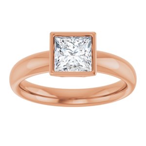 14K rose gold 1CT Square Bezel-Set Solitaire Engagement Ring Setting variant--Square variant--1CT variant--14K-rose-gold