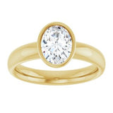 14K yellow gold 1CT Oval Bezel-Set Solitaire Engagement Ring Setting variant--Oval variant--1CT variant--14K-yellow-gold