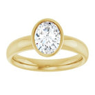 14K yellow gold 1 CT Oval Bezel-Set Solitaire Engagement Ring Setting