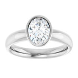 14K white gold 1CT Oval Bezel-Set Solitaire Engagement Ring Setting variant--Oval variant--1CT variant--14K-white-gold