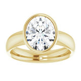 14K yellow gold 2CT Oval Bezel-Set Solitaire Engagement Ring Setting variant--Oval variant--2CT variant--14K-yellow-gold
