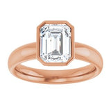 14K rose gold 2CT Emerald Bezel-Set Solitaire Engagement Ring Setting variant--Emerald variant--2CT variant--14K-rose-gold
