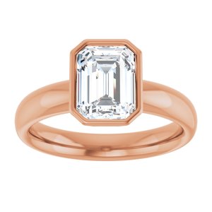 14K rose gold 2CT Emerald Bezel-Set Solitaire Engagement Ring Setting variant--Emerald variant--2CT variant--14K-rose-gold