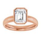 14K rose gold 2 CT Emerald Bezel-Set Solitaire Engagement Ring Setting