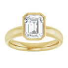 14K yellow gold 2 CT Emerald Bezel-Set Solitaire Engagement Ring Setting