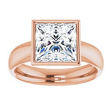 14K rose gold 3CT Square Bezel-Set Solitaire Engagement Ring Setting variant--Square variant--3CT variant--14K-rose-gold