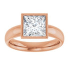 14K rose gold 2 CT Square Bezel-Set Solitaire Engagement Ring Setting