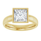 14K yellow gold 2 CT Square Bezel-Set Solitaire Engagement Ring Setting