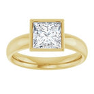 14K yellow gold 1 1/2 CT Square Bezel-Set Solitaire Engagement Ring Setting
