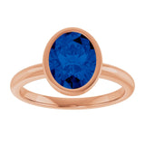 14K Rose Lab-Grown Blue Sapphire Ring variant--14K-white-gold variant--Emerald variant--Oval