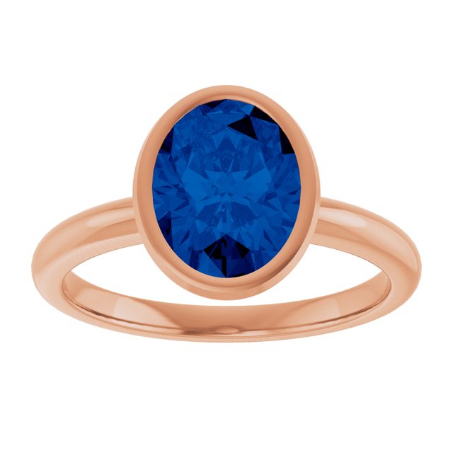 14K Rose Lab-Grown Blue Sapphire Ring variant--14K-white-gold variant--Emerald variant--Oval