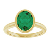 14K Yellow Lab-Grown Emerald Ring variant--14K-rose-gold variant--Sapphire variant--Oval