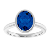 14K White Lab-Grown Blue Sapphire Ring variant--14K-white-gold variant--Sapphire variant--Emerald