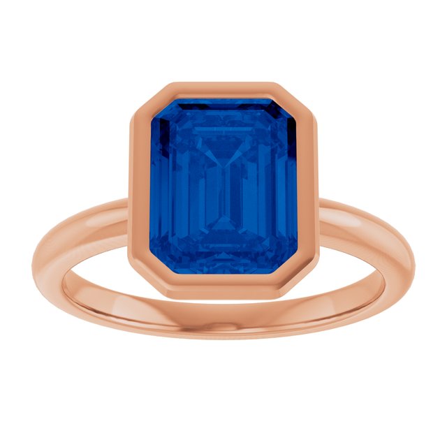 14K Rose Lab-Grown Blue Sapphire Ring variant--14K-white-gold variant--Sapphire variant--Oval