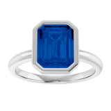 14K White Lab-Grown Blue Sapphire Ring variant--14K-yellow-gold variant--Sapphire variant--Oval