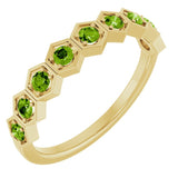 Natural Peridot Stackable Ring variant--Peridot variant--14K-yellow-gold
