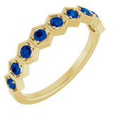 Natural Blue Sapphire Stackable Ring variant--Sapphire variant--14K-yellow-gold