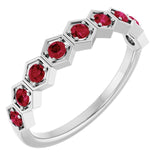 Natural Ruby Stackable Ring variant--Ruby variant--14K-white-gold