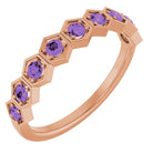 Natural Amethyst Stackable Ring