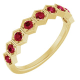 Natural Ruby Stackable Ring variant--Ruby variant--14K-yellow-gold