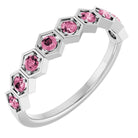 Natural Pink Tourmaline Stackable Ring