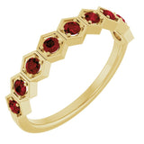 Natural Mozambique Garnet Stackable Ring variant--Garnet variant--14K-yellow-gold