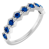 Natural Blue Sapphire Stackable Ring variant--Sapphire variant--14K-white-gold